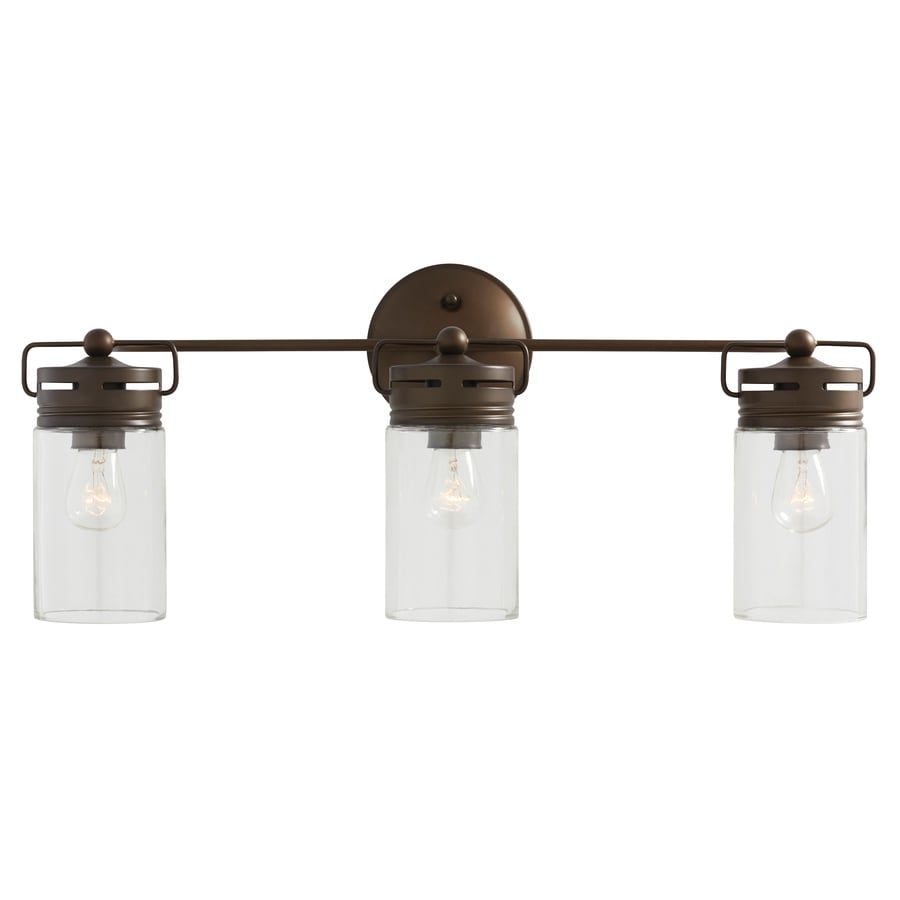 Shop allen + roth Vallymede 3Light 24.02in Aged Bronze