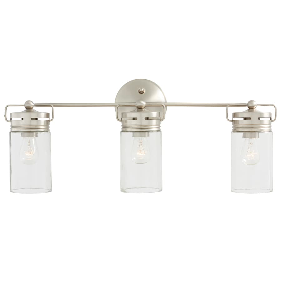 Allen + roth Vallymede 3-Light 24.02-in Brushed Nickel ...