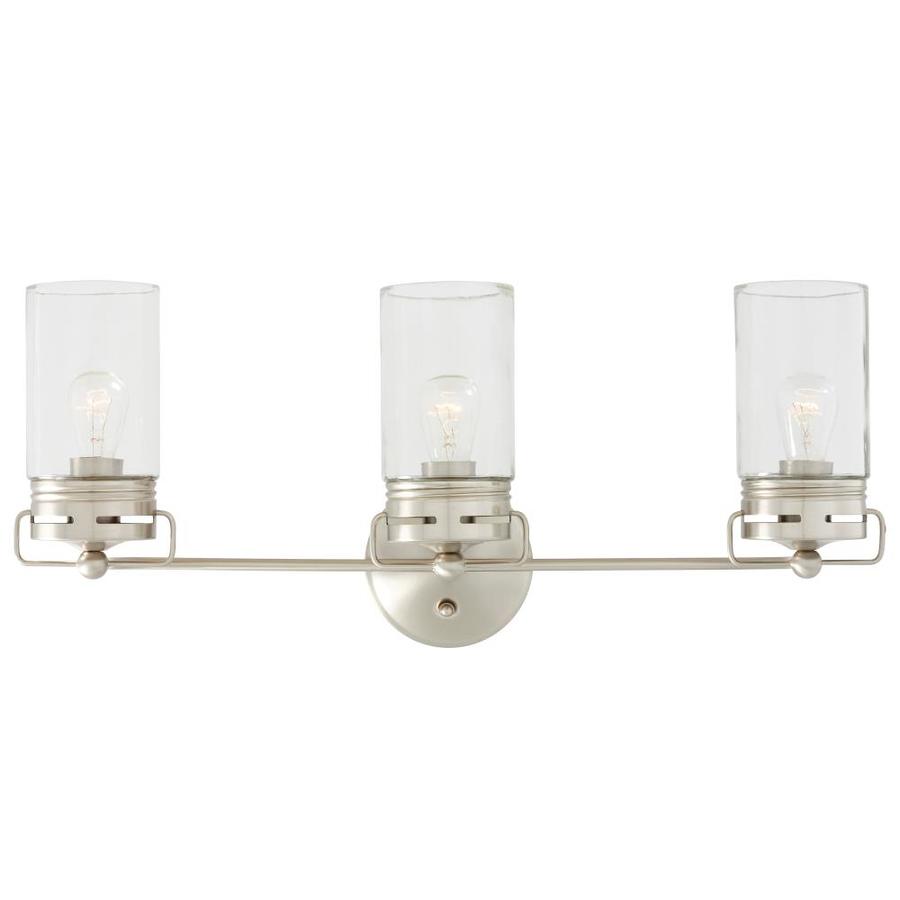 Allen Roth 3 Light Brushed Nickel Cylinder Bathroom Vanity Allen Roth Vallymede 3 Light 10 2 In Brushed Nickel Cylinder Vanity