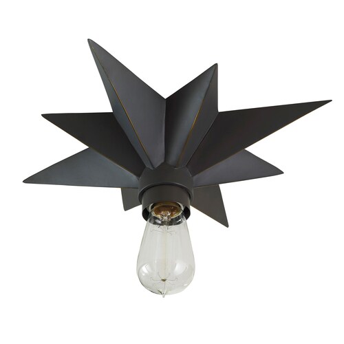 Portfolio 13 98 In Aged Bronze Rustic Incandescent Flush Mount Light At Lowes Com