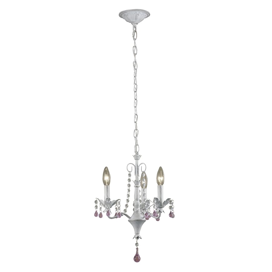 Portfolio 14.02-in 3-Light Antique White Vintage Crystal Candle Portfolio 14.02-in 3-Light Antique white Vintage Crystal Candle Chandelier - Portfolio 14.02-in 3-Light Antique White Vintage Crystal Candle