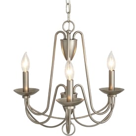 allen + roth Wintonburg 3-Light Brushed Nickel French Country/Cottage Candle Chandelier