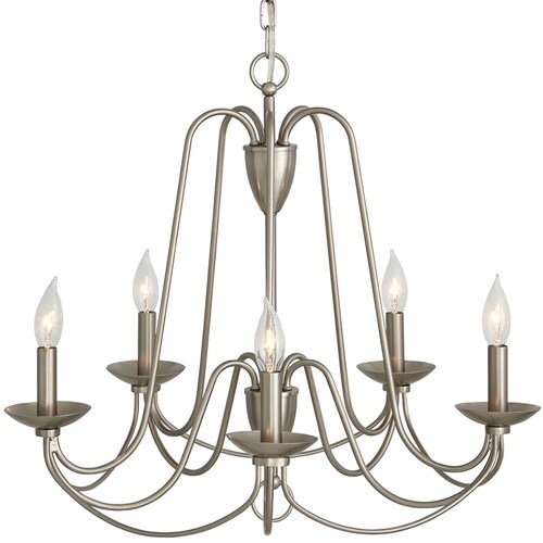 allen + roth Wintonburg 5-Light Brushed Nickel French ...