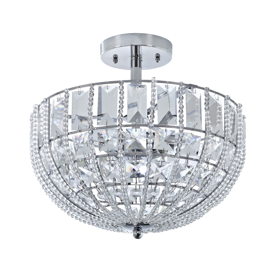 Alan Roth Lighting Shapeyourminds Allen Roth Kavanah 13 51 In W Chrome Crystal Semi Flush Mount