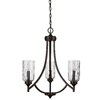 Allen + roth Latchbury 3-Light Aged Bronze Transitional Textured Glass ...