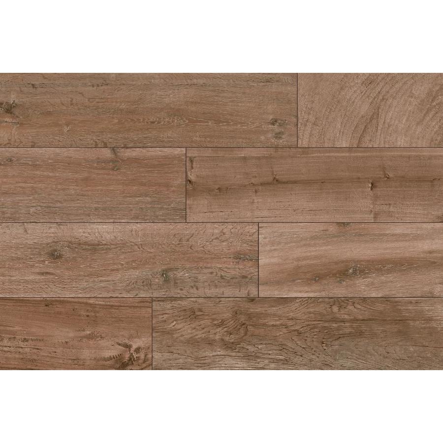 Style Selections Woods Natural 6 In X 24 In Glazed Porcelain Wood