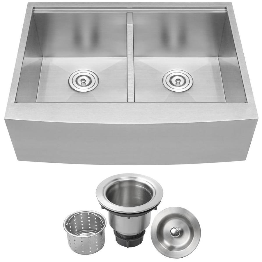 Ticor 30 In X 22 25 Brushed Stainless Steel Double Basin