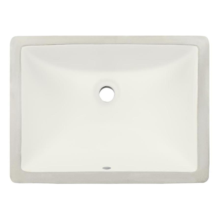 Ticor Belfast Almond Undermount Rectangular Bathroom Sink with Overflow