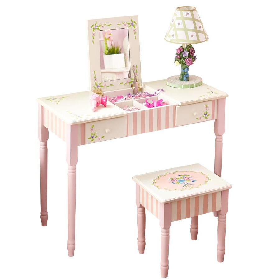 Fantasy Fields x H Pink Square Makeup Vanity Stool in the Makeup Vanity ...