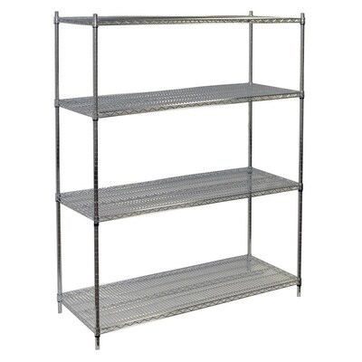 24 In D X 60 W 72 H 4 Tier Wire Freestanding Shelving Unit Nsf Certified