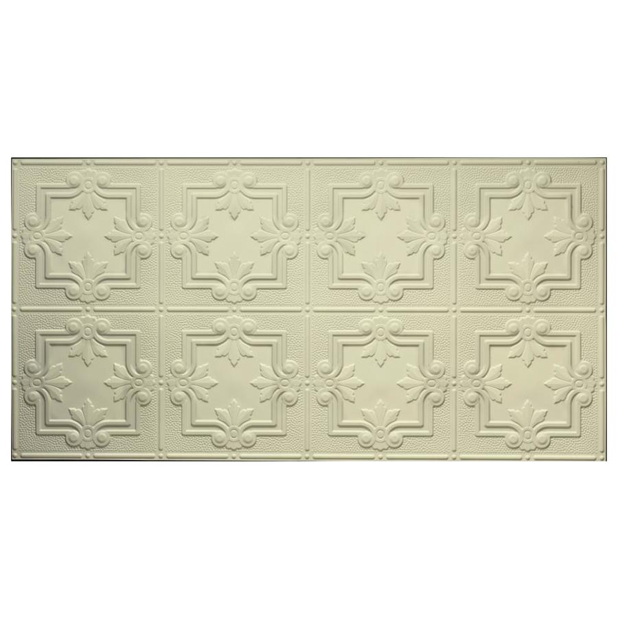 Common 48 In X 24 In Actual 48 5 In X 24 5 In Creme Faux Tin Surface Mount Acoustic Panel Ceiling Tiles