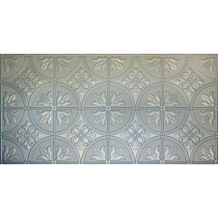 Common 48 In X 24 In Actual 48 5 In X 24 5 In Nickel Metal Tin Surface Mount Tile Ceiling Tiles