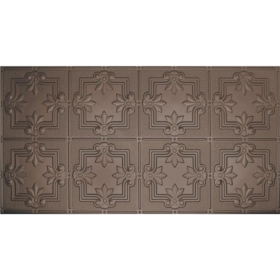 Common 48 In X 24 In Actual 48 5 In X 24 5 In Bronze Metal Tin Surface Mount Acoustic Tile Ceiling Tiles