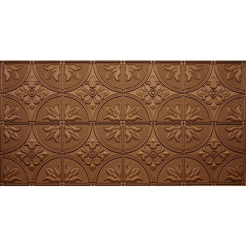 Common 48 In X 24 In Actual 48 5 In X 24 5 In Fused Bronze Metal Tin Surface Mount Acoustic Tile Ceiling Tiles