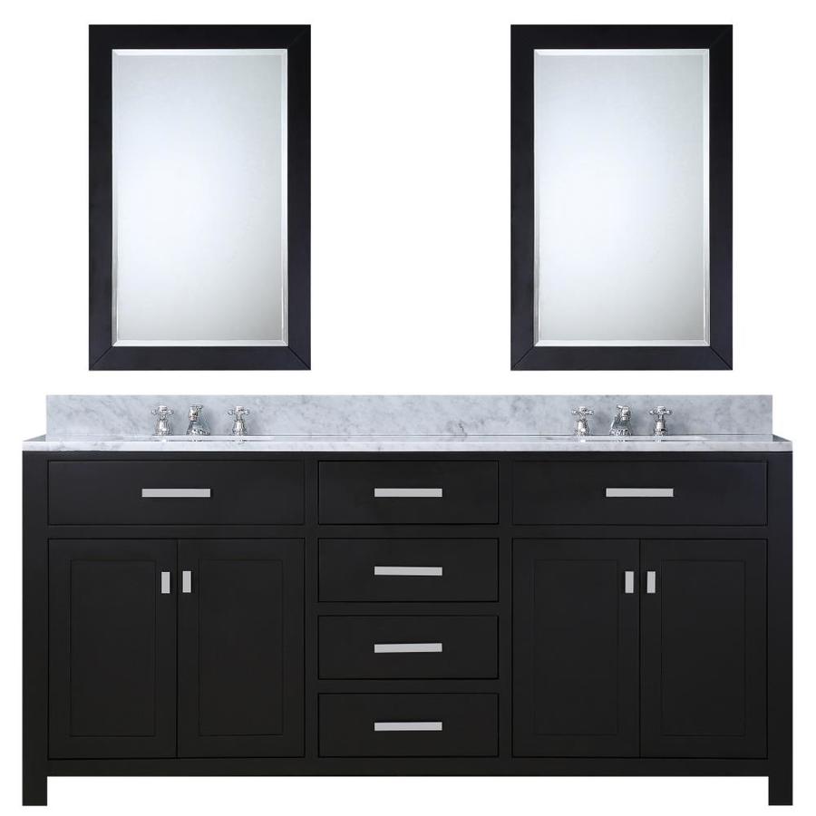 Water Creation Madison 72in Espresso Undermount Double Sink Bathroom Vanity with Carrara White