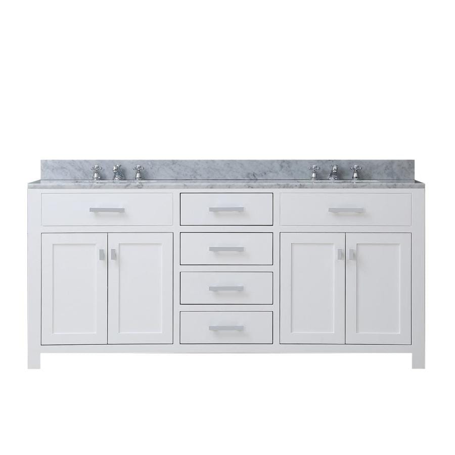 Water Creation Madison Pure White Double Sink Vanity With Water Creation Madison Pure White Double Sink Vanity With Carrara Natural Marble Top Common