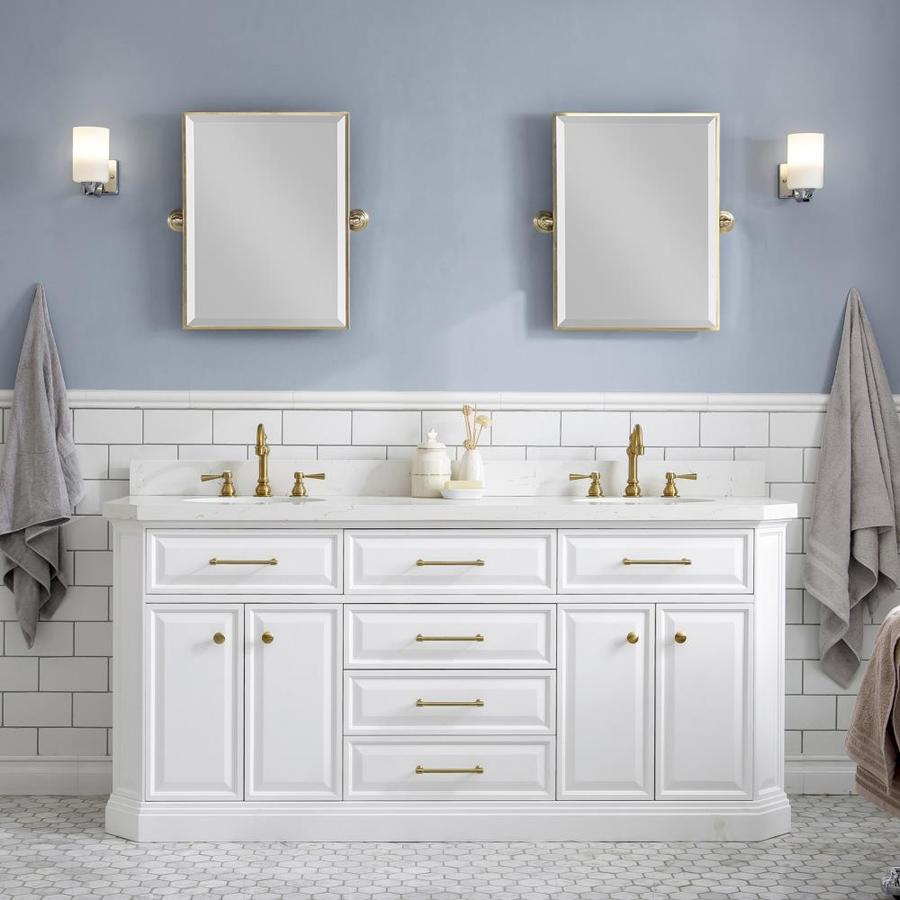 Water Creation Palace 72-in Pure White Undermount Double Sink Bathroom ...