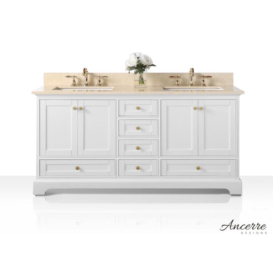 Ancerre Designs Audrey 72in White Double Sink Bathroom