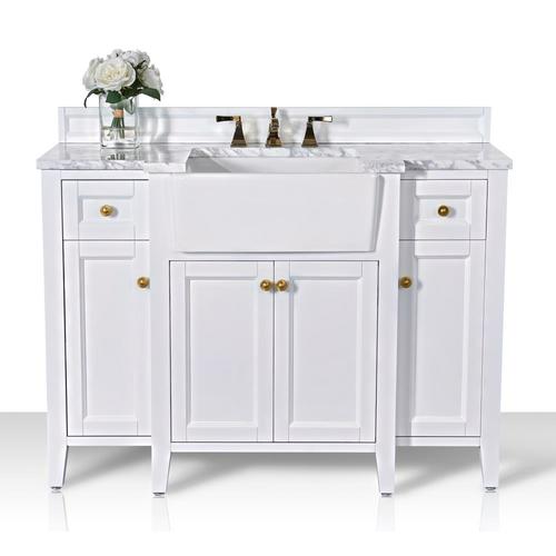 Ancerre Designs Adeline 48 In White Single Sink Bathroom Vanity With Carrara Natural Marble Top The Vanities Tops Department At Com - Farmhouse Sink Bathroom Vanity 48 Ancerre Designs Adeline 48 In White Single Sink Bathroom Vanity With Carrara Natural Marble Top The Vanities Tops Department At Com - Farmhouse Sink Bathroom Vanity 48
