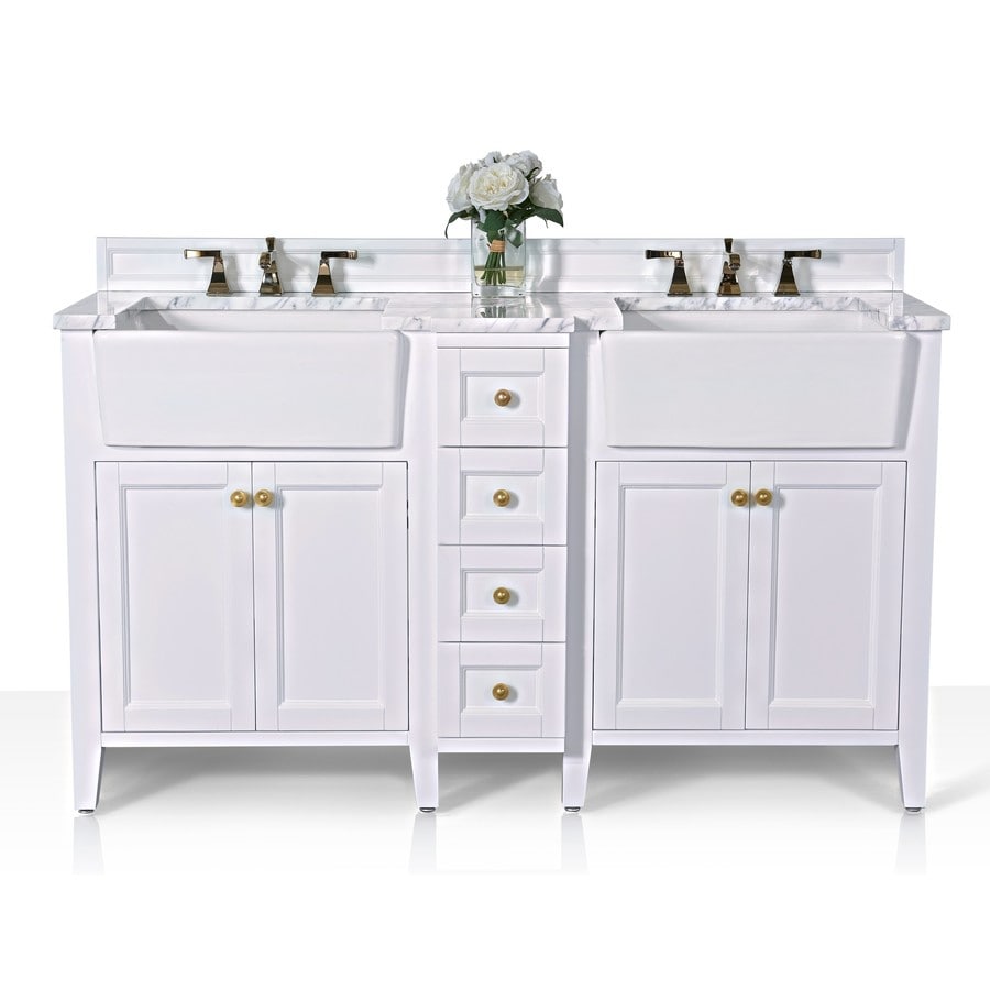 Ancerre Designs Adeline 60 In White Double Sink Bathroom Vanity