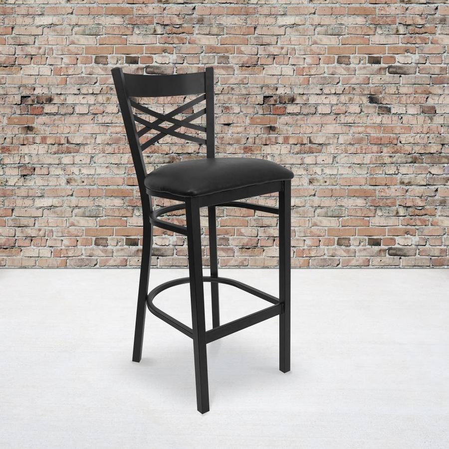 Flash Furniture Black Vinyl Seat/Black Metal Frame Bar Height ...