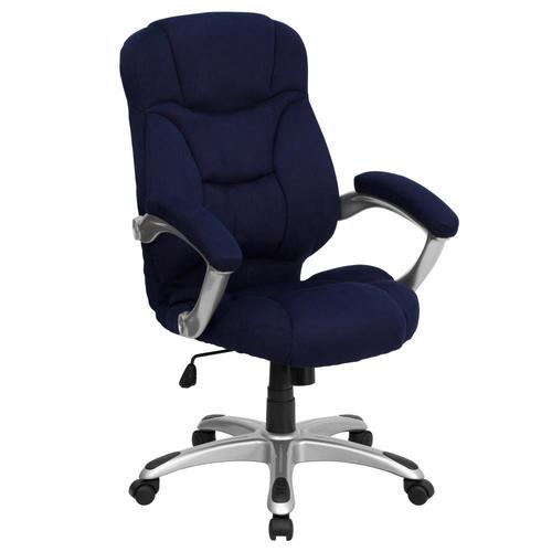 Flash Furniture Navy Blue Microfiber Contemporary Adjustable Height