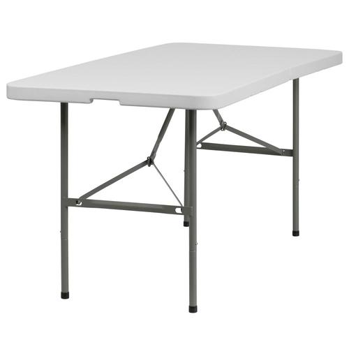 Flash Furniture 30 In X 60 Rectangle Plastic White Folding X 60 In Rectangle Plastic White Folding