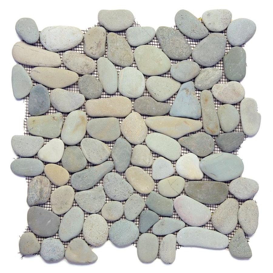 Solistone River Rock Pebbles 10 Pack Turquoise Mosaic Floor Tile