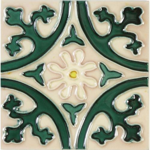 Solistone Hand-Painted Ceramic 10-Pack Jardin 6-in x 6-in Ceramic Wall ...