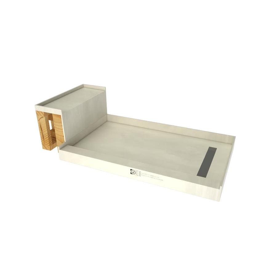 Base'N Bench Made For Tile Molded Polyurethane Shower Base 30-in W x 60-in L with Right Drain