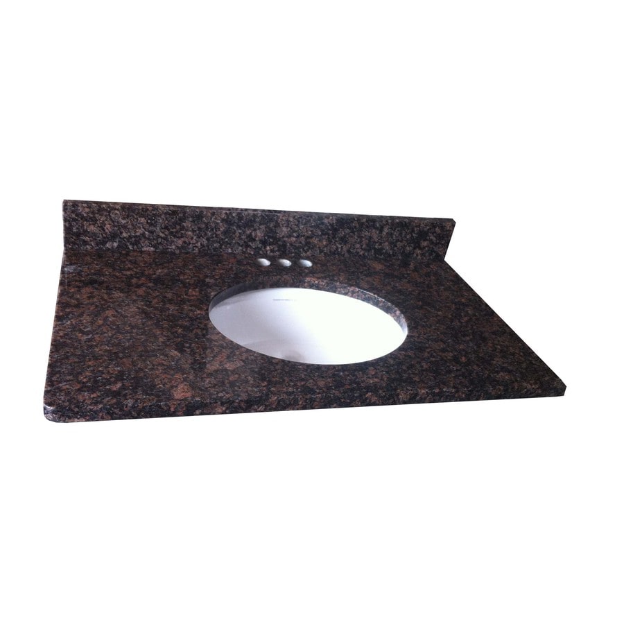 Allen + roth Tan Brown Granite Undermount Single Sink Bathroom Vanity