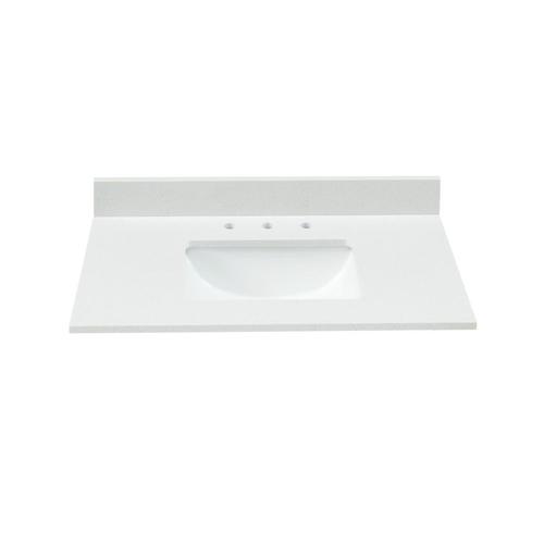Bestview Meridian 31in White/Polished Engineered Marble Single Sink