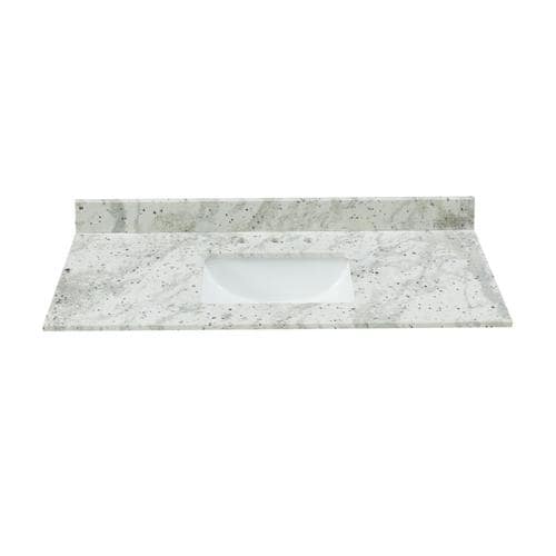 Bestview 43-in Glacier White Granite Single Sink Bathroom Vanity Top in ...