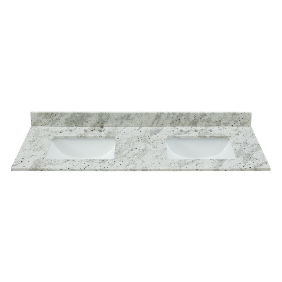 Bestview 61-in Glacier White Granite Bathroom Vanity Top ...