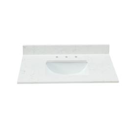 Bathroom Vanity Tops At Lowes Bestview Carrara White Quartz Undermount Single Sink Bathroom Vanity Top Common 31 In