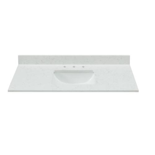 Bestview 43 In Carrara White Quartz Single Sink Bathroom Vanity Top In The Bathroom Vanity Tops Department At Lowes Com