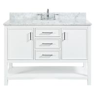 Bathroom Vanities Vanity Tops At Lowes Allen Roth Presnell Dove White Single Sink Vanity With Carrara Natural Marble Top