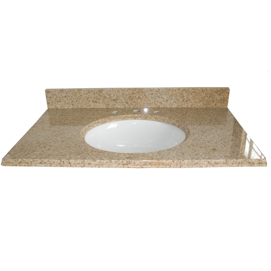 Allen Roth Desert Gold Granite Undermount Single Sink Bathroom