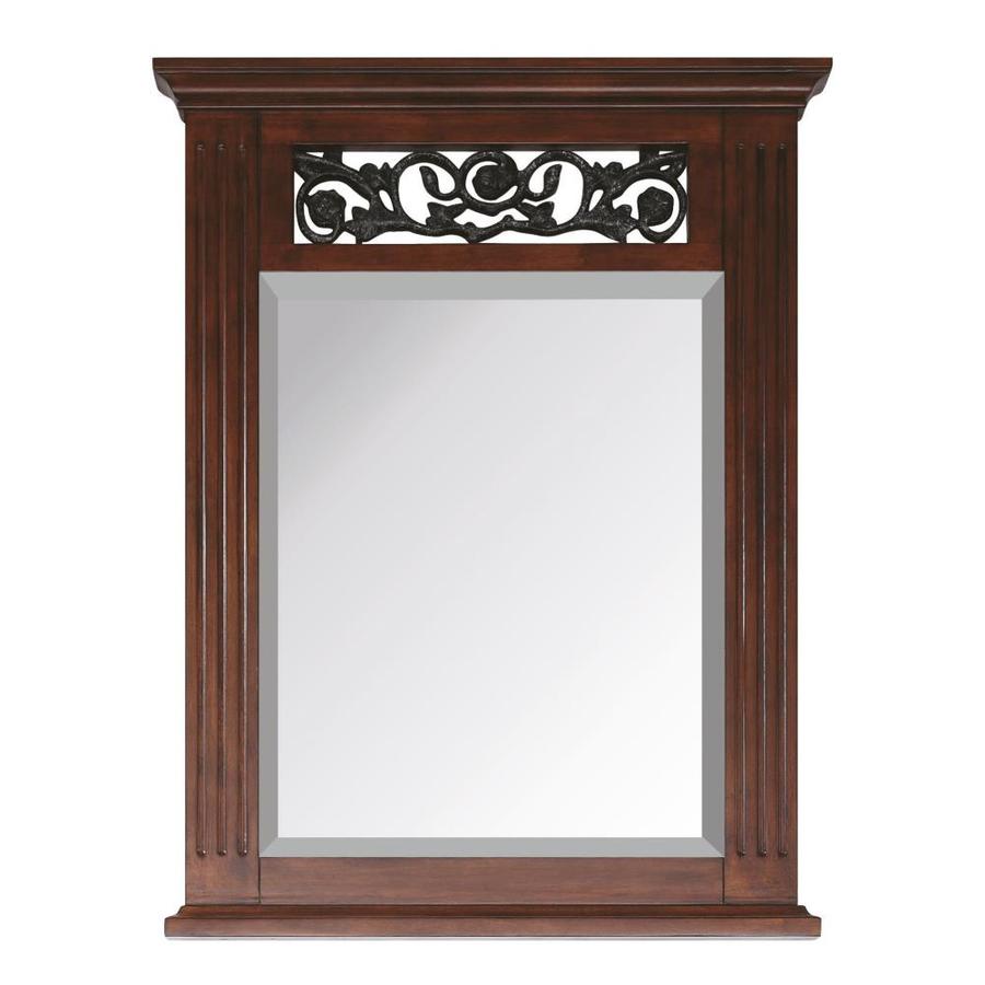 shop avanity napa 24-in dark cherry rectangular bathroom mirror at