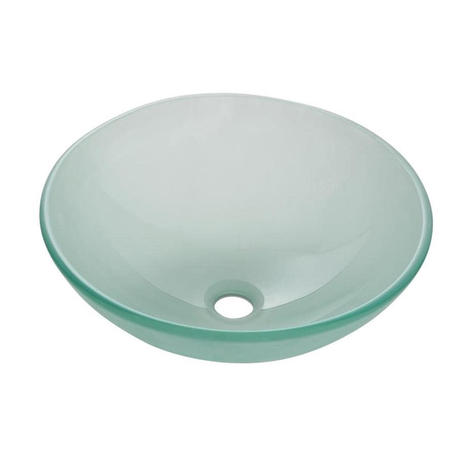 Avanity Frosted Tempered Glass Vessel Round Bathroom Sink At