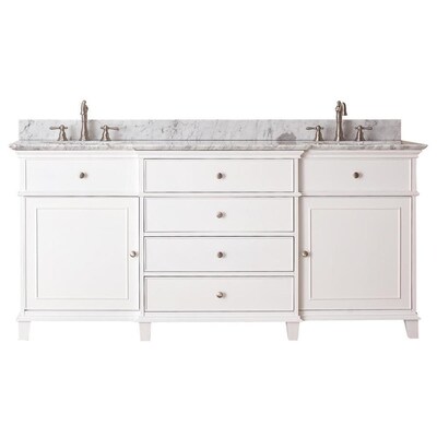 Avanity Windsor 73 In White Double Sink Bathroom Vanity With