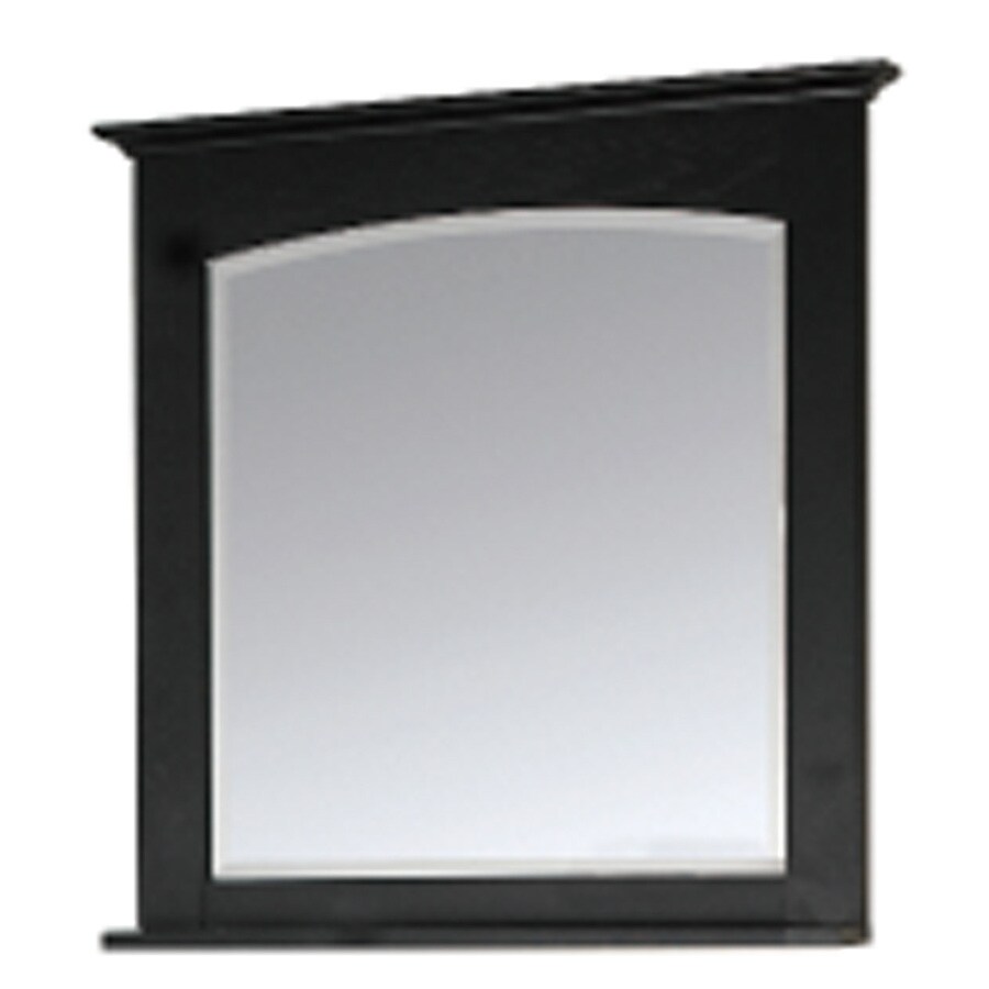 Allen Roth Kingsland 26 In X 30 Ebony Rectangular Framed Allen Roth Kingsland 26 In X 30 Ebony Rectangular Framed Bathroom Mirror
