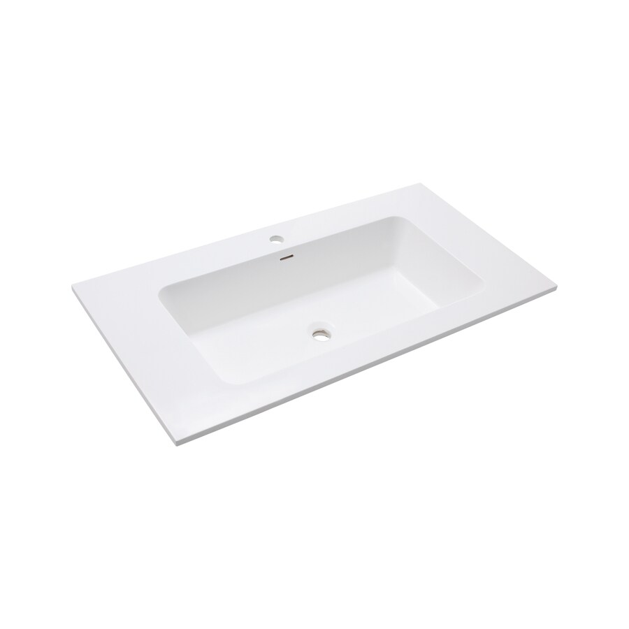 Avanity VersaStone 40-in Glossy White Solid Surface Single Sink ...