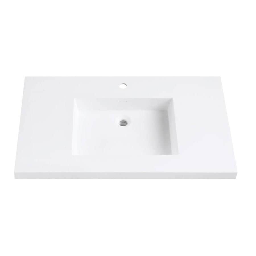 Avanity VersaStone 37-in Matte White Solid Surface ...