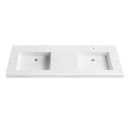 Avanity VersaStone 61-in Matte White Solid Surface Bathroom Vanity Top ...