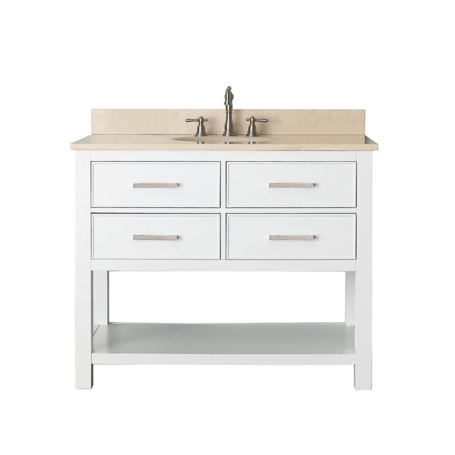 Avanity Brooks 43-in White Single Sink Bathroom Vanity ...