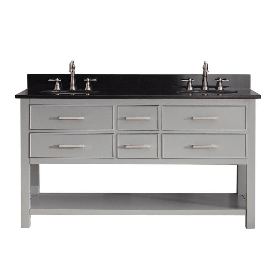 Avanity Brooks 61in Chilled Gray Double Sink Bathroom Vanity with