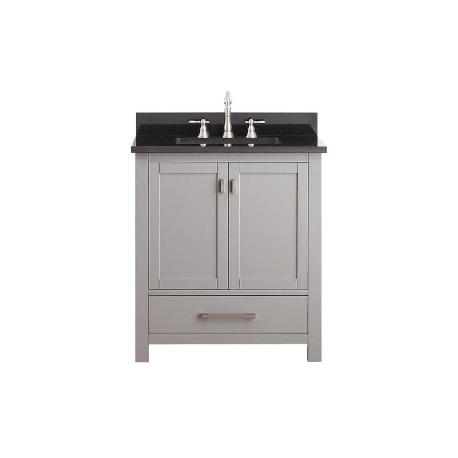 Shop Avanity Modero Chilled Gray Single Sink Vanity with Black Granite