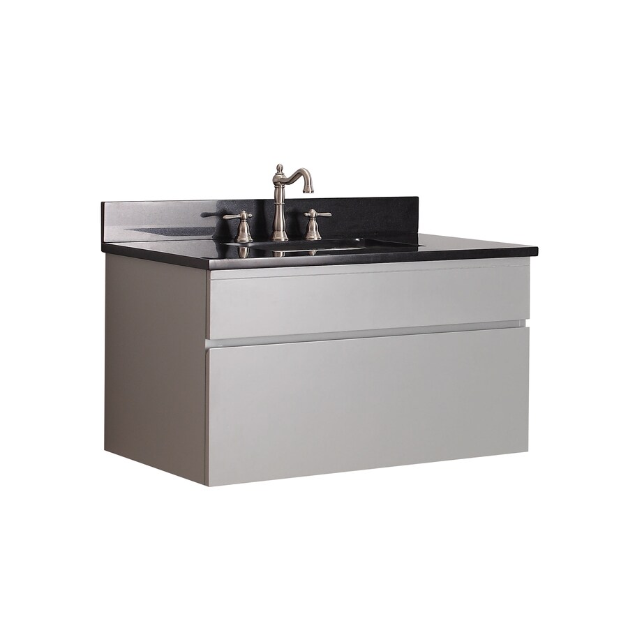 Avanity Tribeca 37 In Chilled Gray Undermount Single Sink Bathroom Vanity With Black Top At 3723