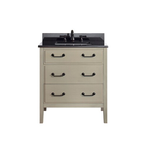 Avanity Delano 31in Taupe Glaze Single Sink Bathroom Vanity with Black
